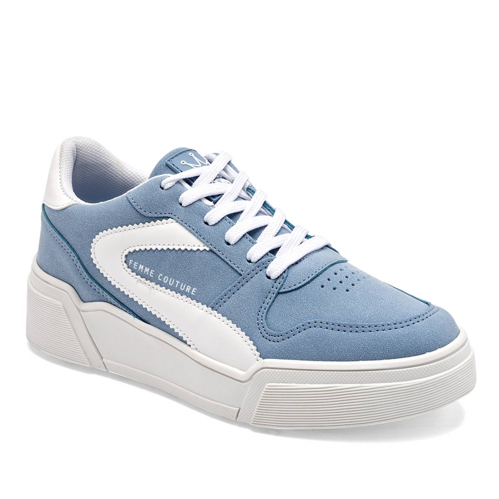Clasben Tenis urbano para mujer azul blanco Codigo 124664E
