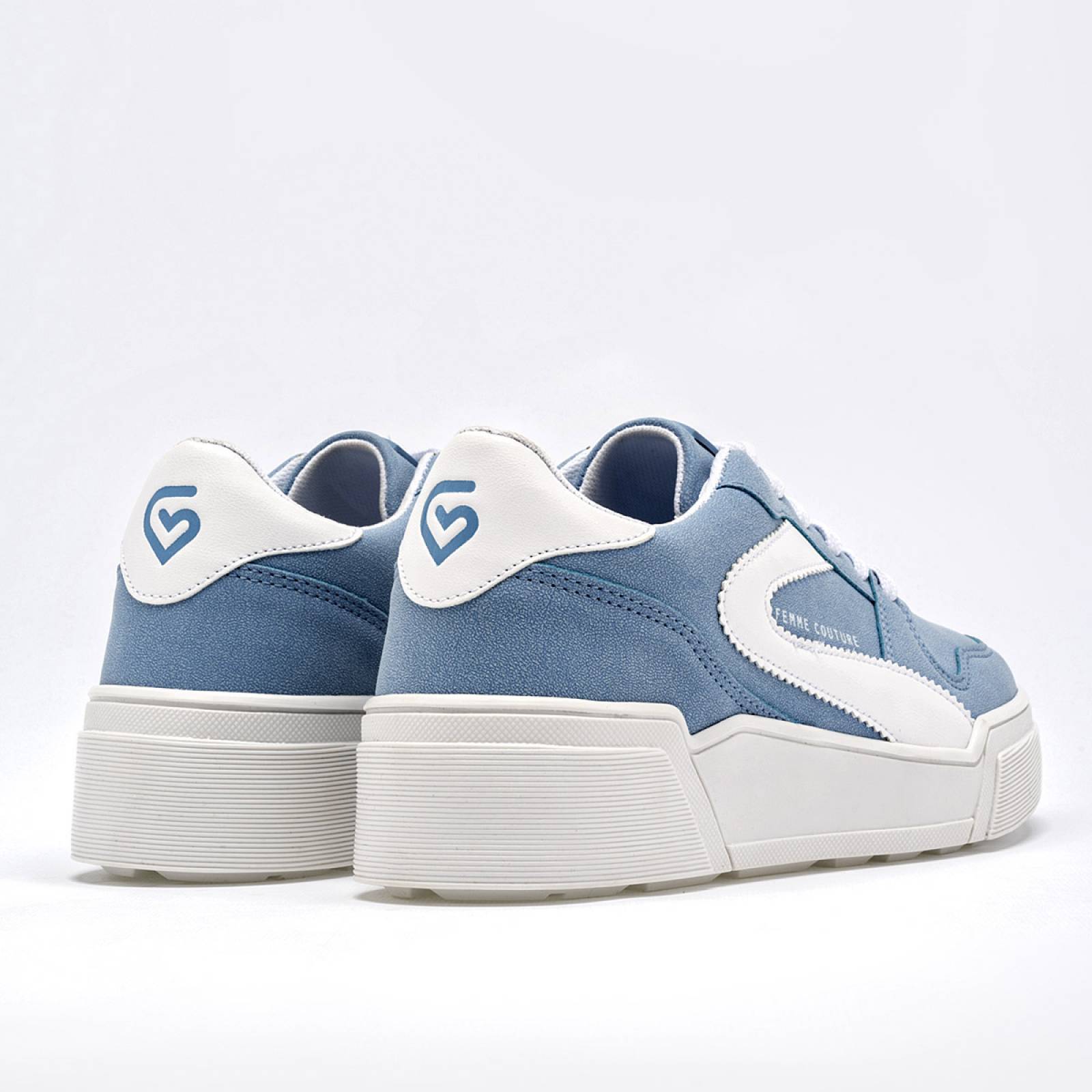 Clasben Tenis urbano para mujer azul blanco Codigo 124664E