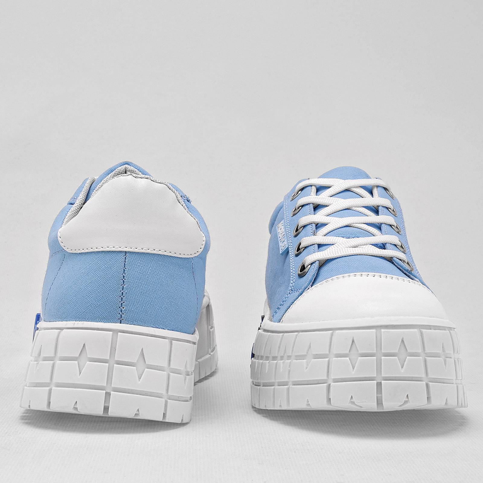 Moramora Tenis urbano para mujer azul blanco Codigo 125505E