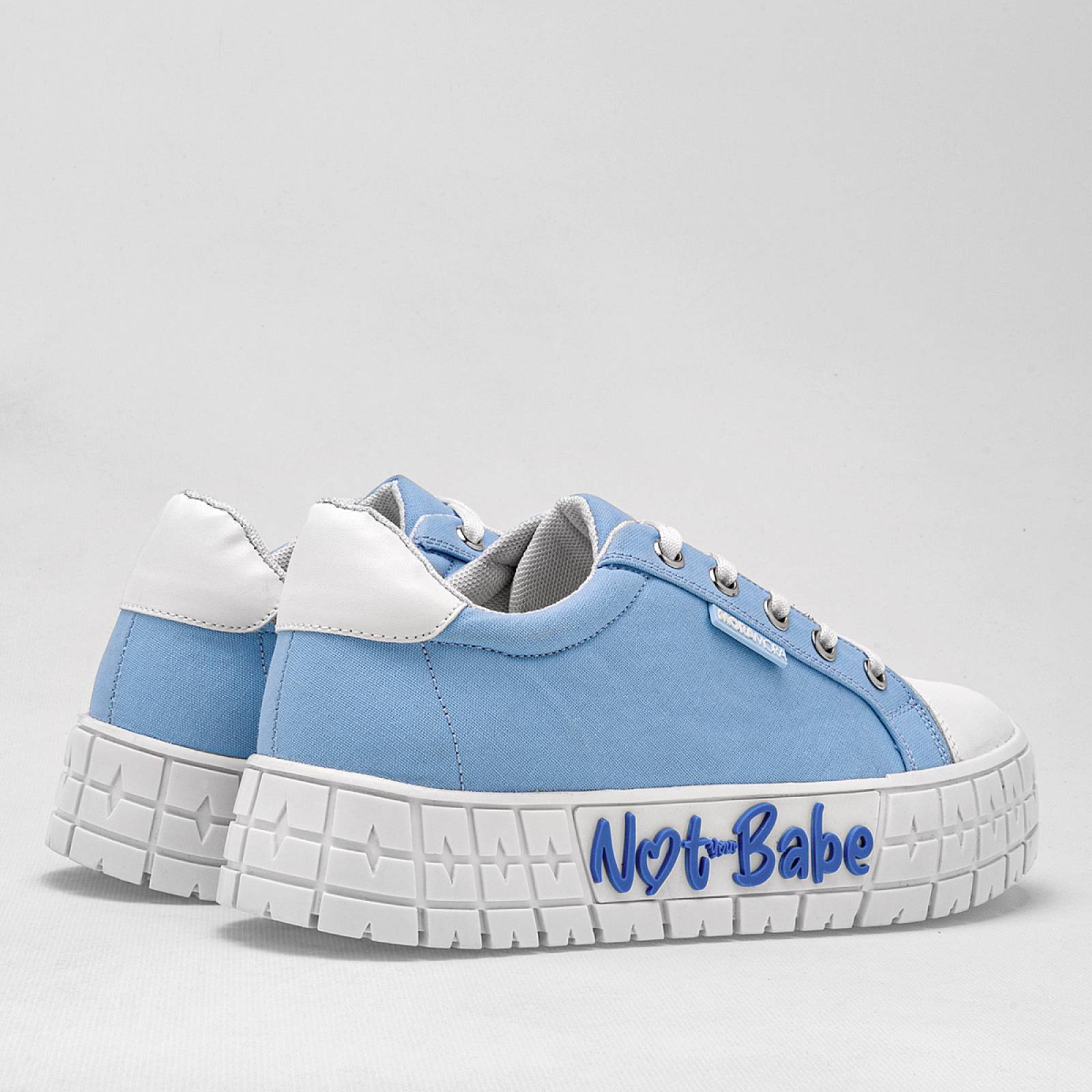 Moramora Tenis urbano para mujer azul blanco Codigo 125505E
