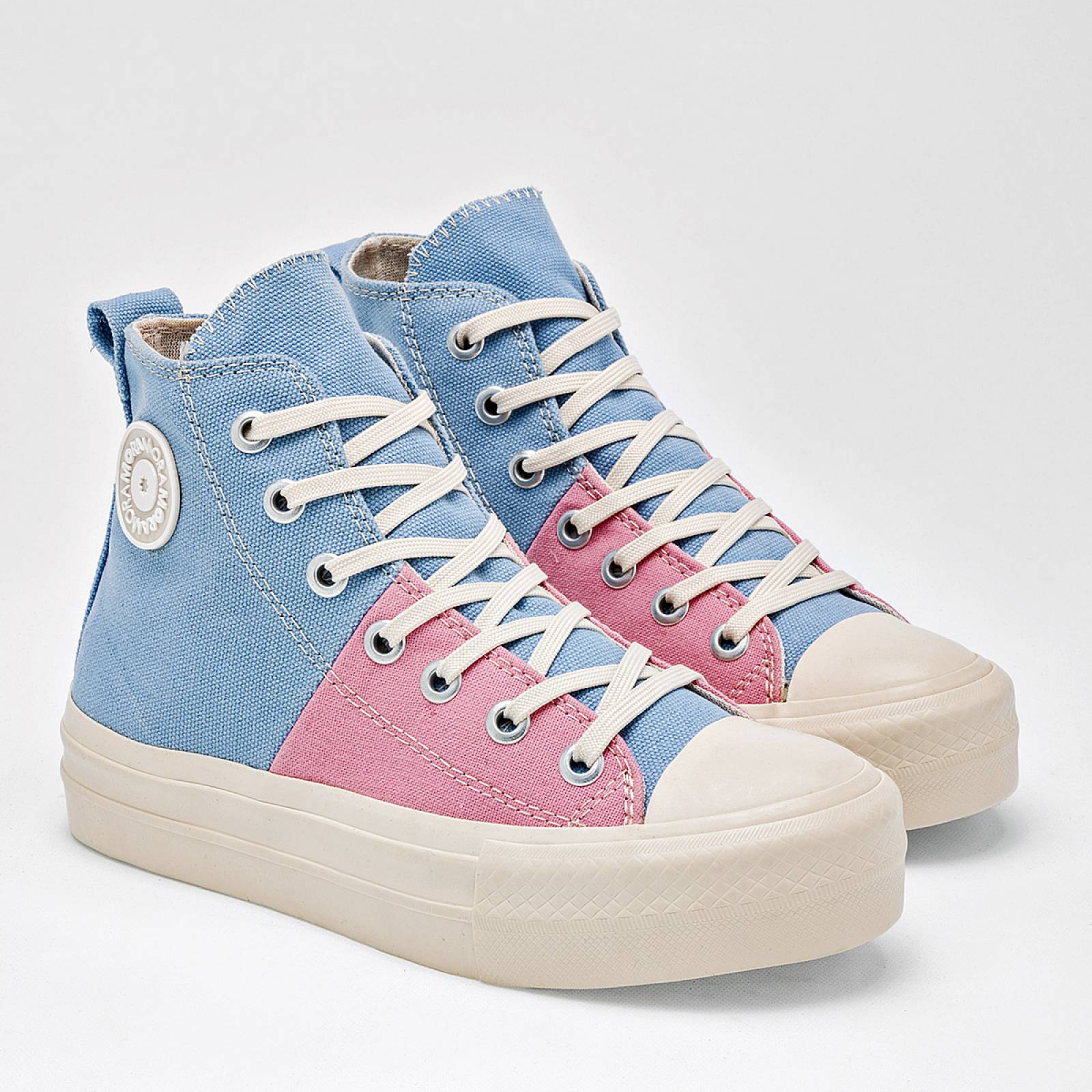 Moramora Tenis urbano para mujer azul rosa Codigo 125507E