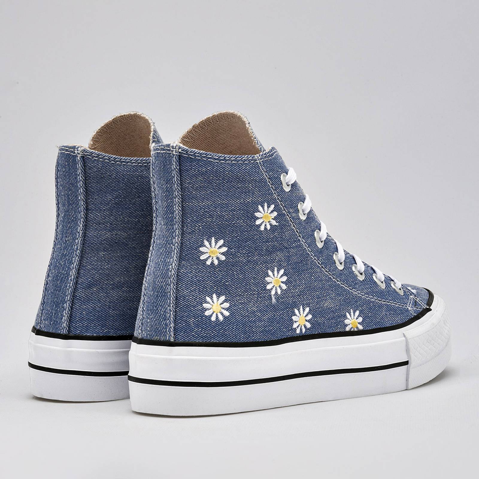 Moramora Tenis urbano para mujer azul blanco amraillo Codigo 124670E