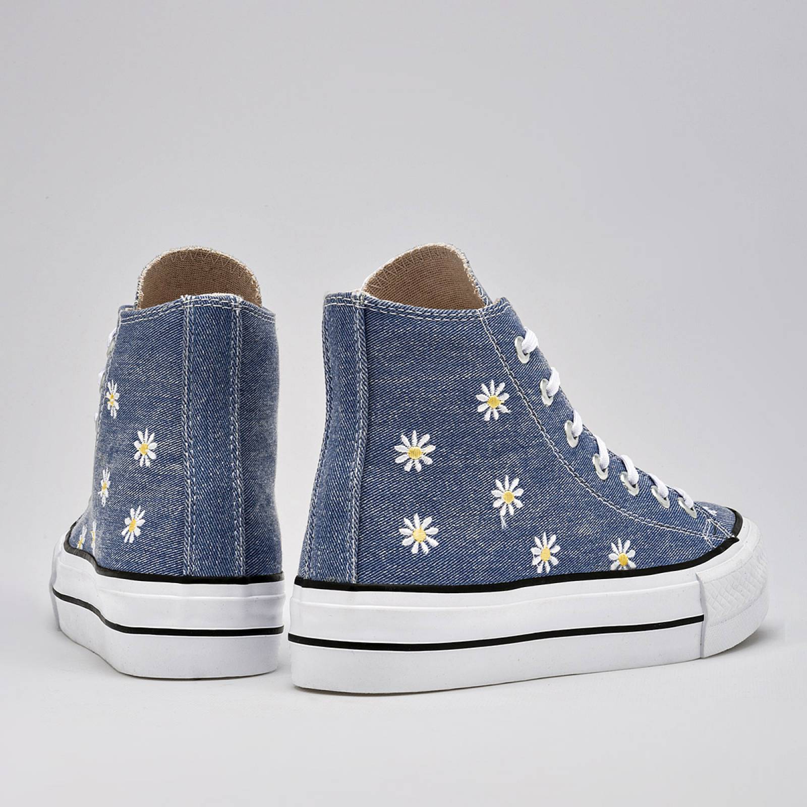 Moramora Tenis urbano para mujer azul blanco amraillo Codigo 124670E