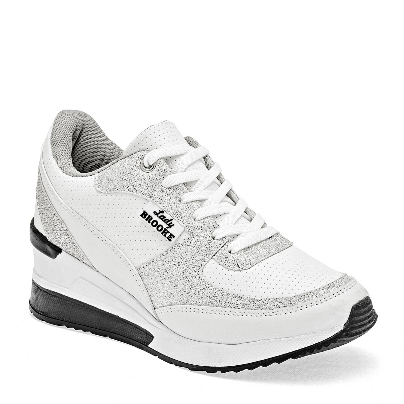 Sugo Tenis urbano para mujer blanco plata Codigo 126143E