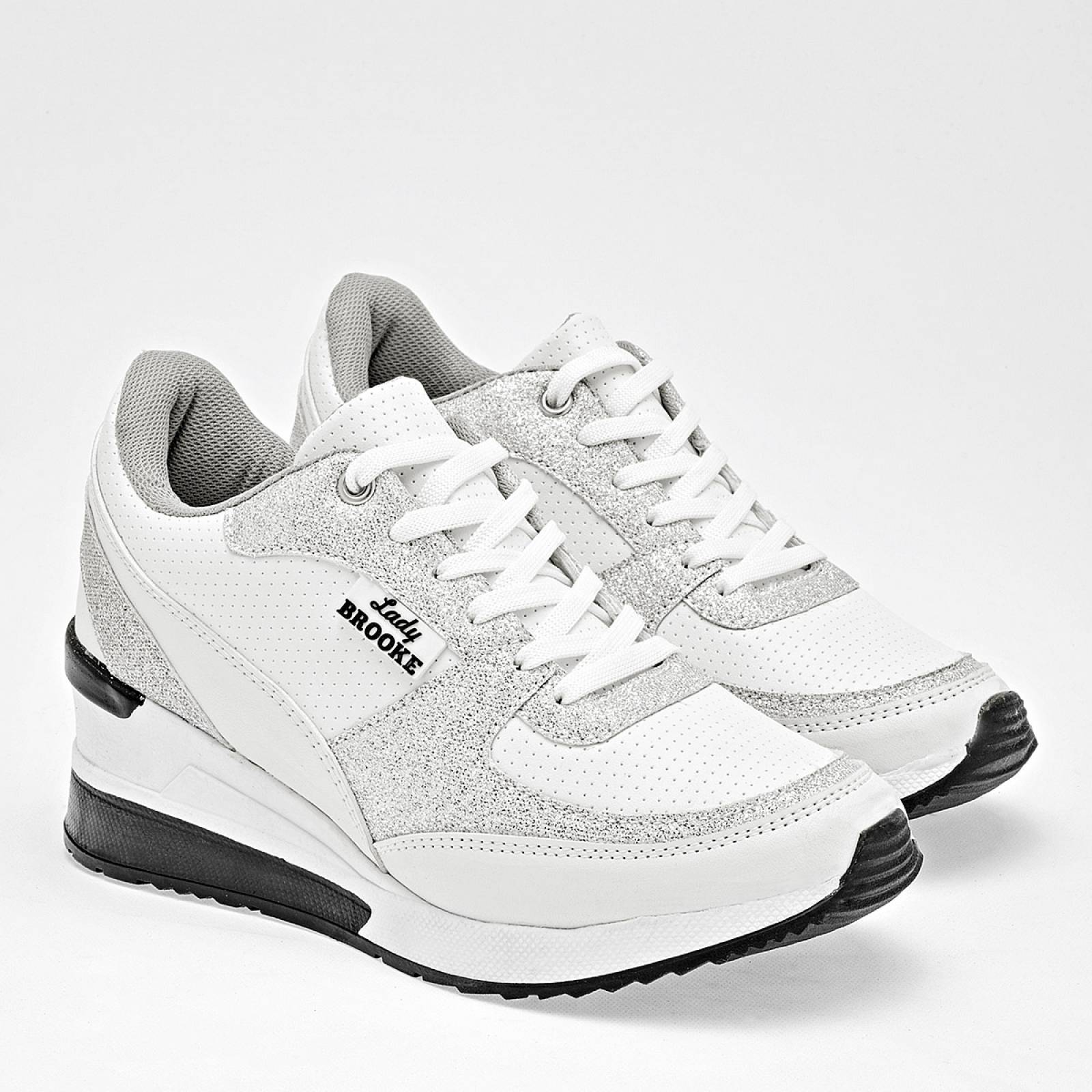 Sugo Tenis urbano para mujer blanco plata Codigo 126143E