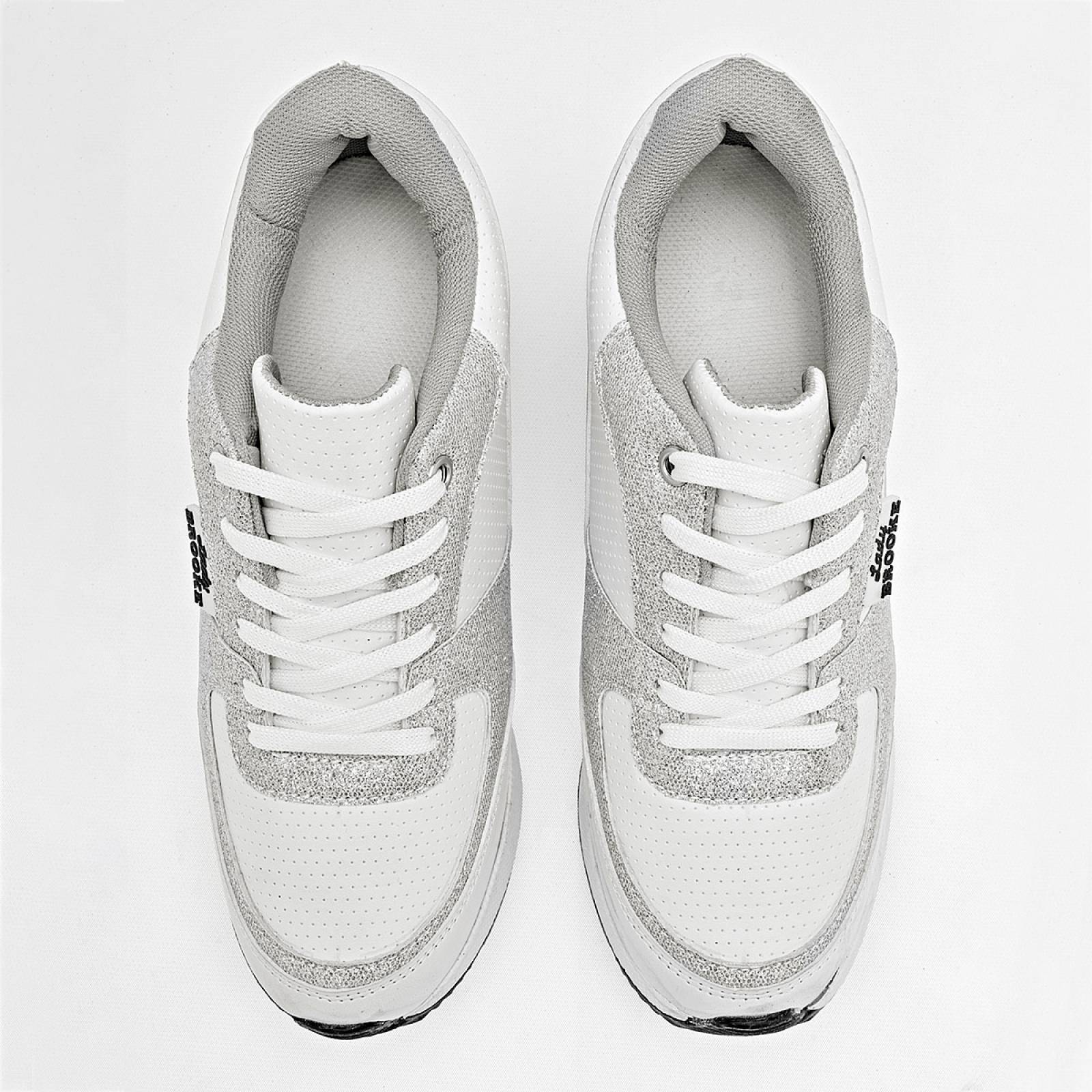 Sugo Tenis urbano para mujer blanco plata Codigo 126143E