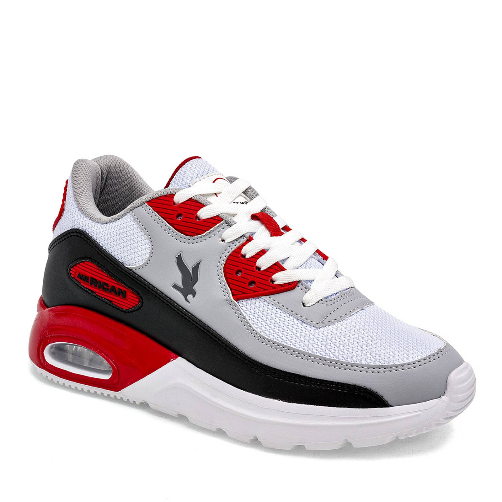 American Fire Tenis deportivo para hombre negro gris rojo Codigo 124712F