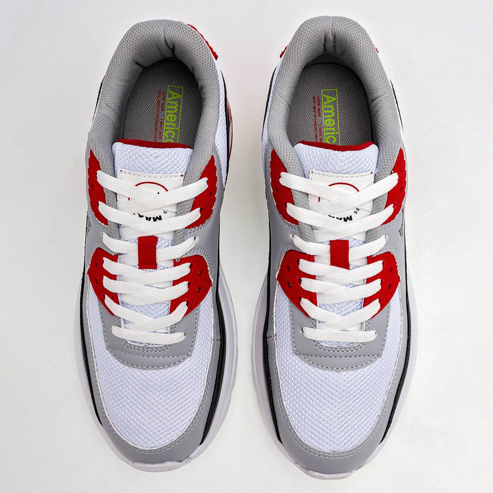 American Fire Tenis deportivo para hombre negro gris rojo Codigo 124712F
