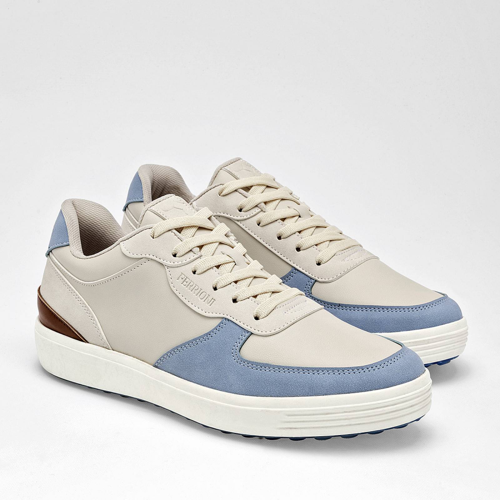 Ferrioni Tenis urbano para hombre latte azul cafe Codigo 125135F