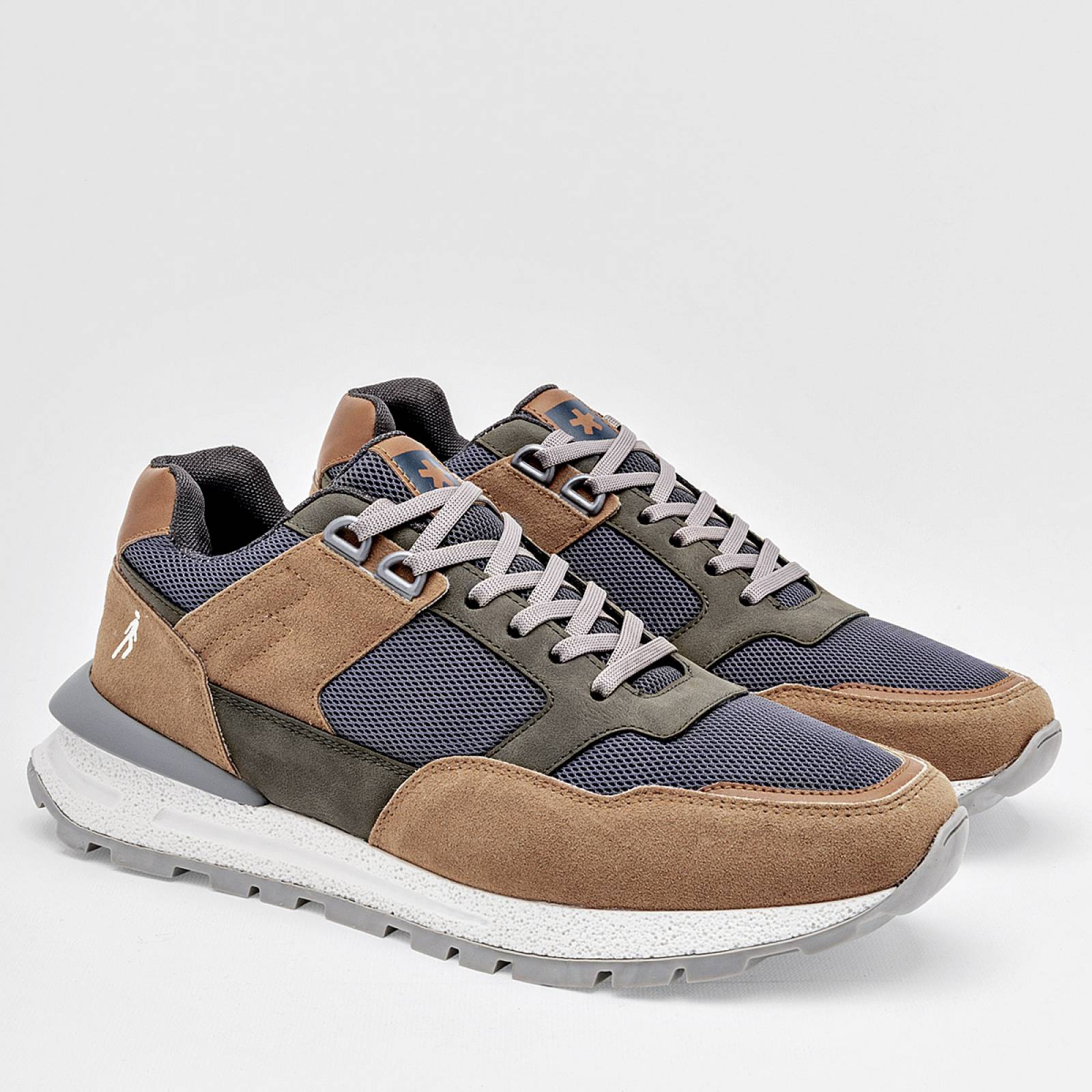 Mora Urban Tenis urbano para hombre gris camel olivo Codigo 126368F