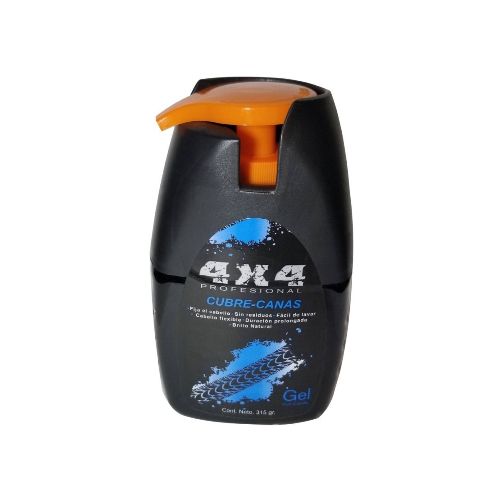 Gel con Colorante Negro 4x4 315 gr, Gel cubre canas, Gel de Fijacion Fuerte