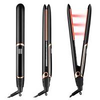 Plancha Para Cabello De Titanio, Plancha Para Cabello Profesional, Alaciadora Para Cabello. Negro Y Rosa, 2 Pulgadas