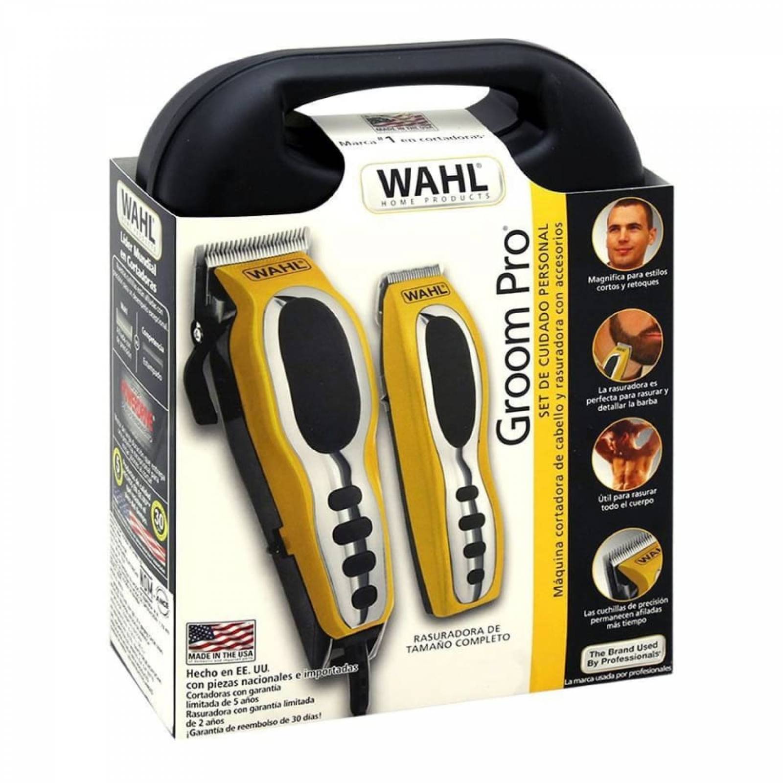 Combo Maquina Cortadora y Rasuradora de barba Clip Groom Pro Wahl 