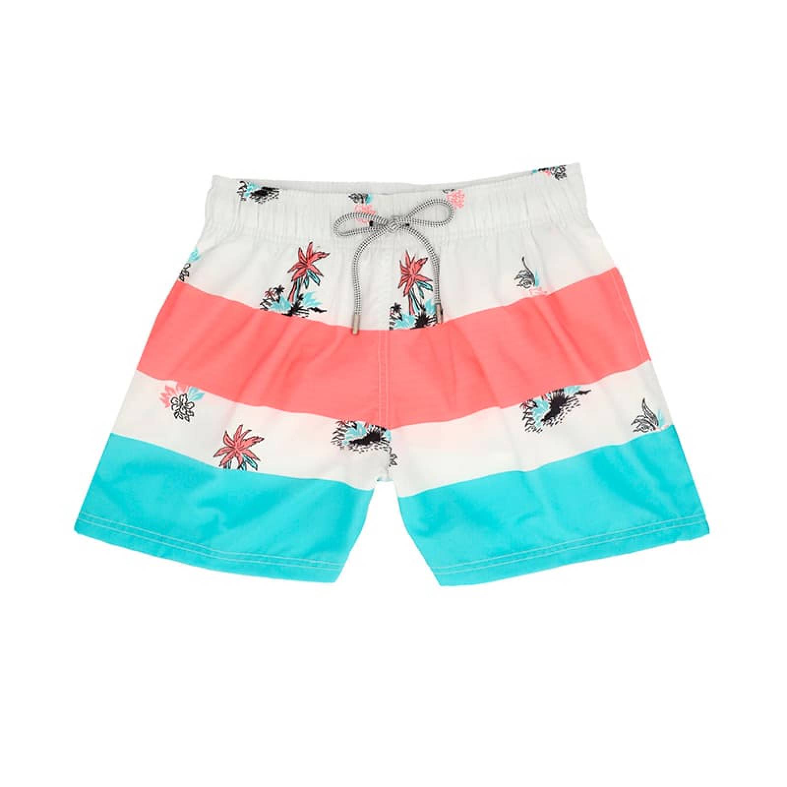 Traje De Baño Wave Motion Tropical Blanco Para Hombre