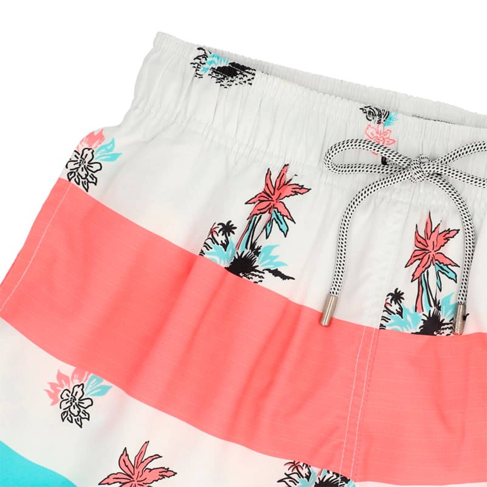 Traje De Baño Wave Motion Tropical Blanco Para Hombre