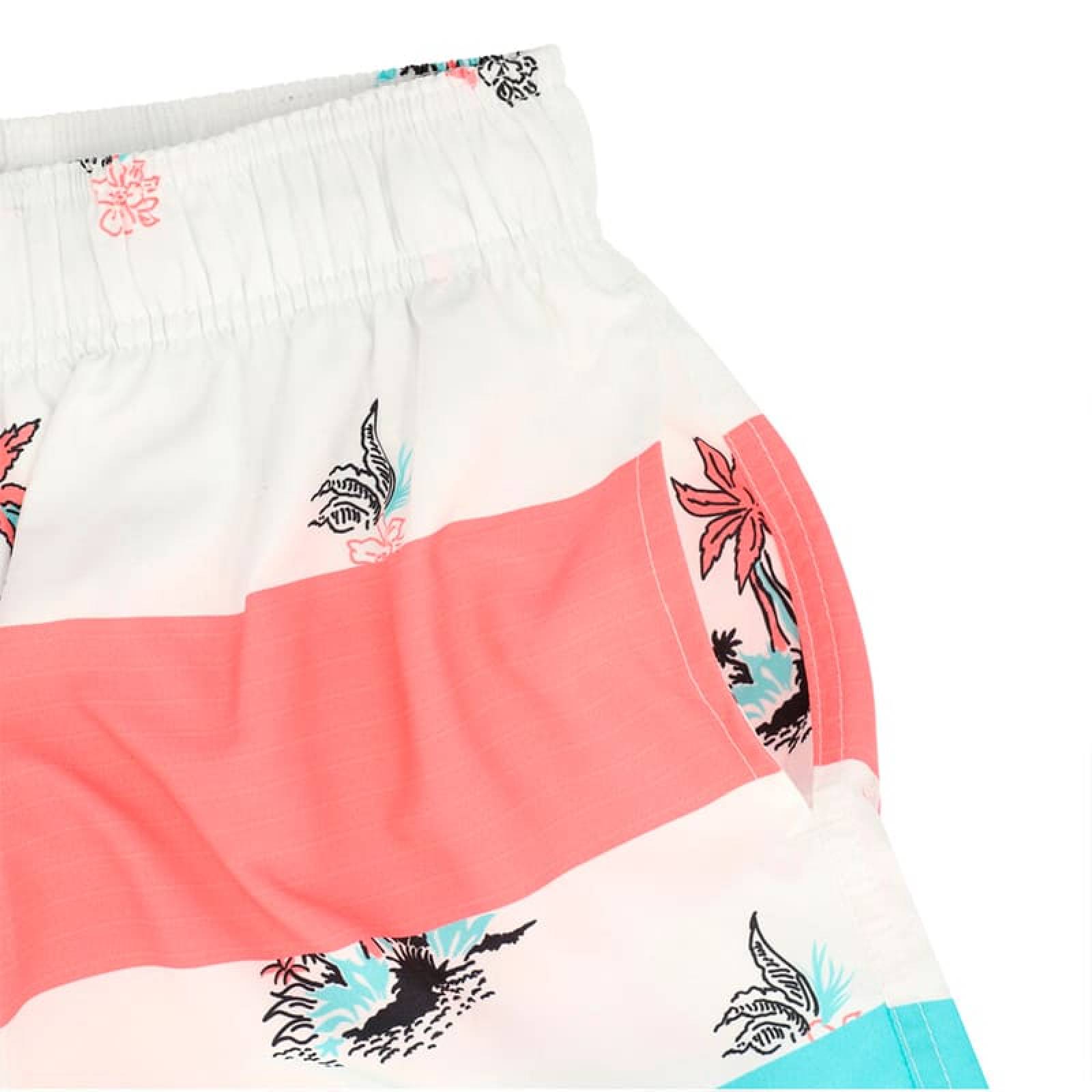 Traje De Baño Wave Motion Tropical Blanco Para Hombre