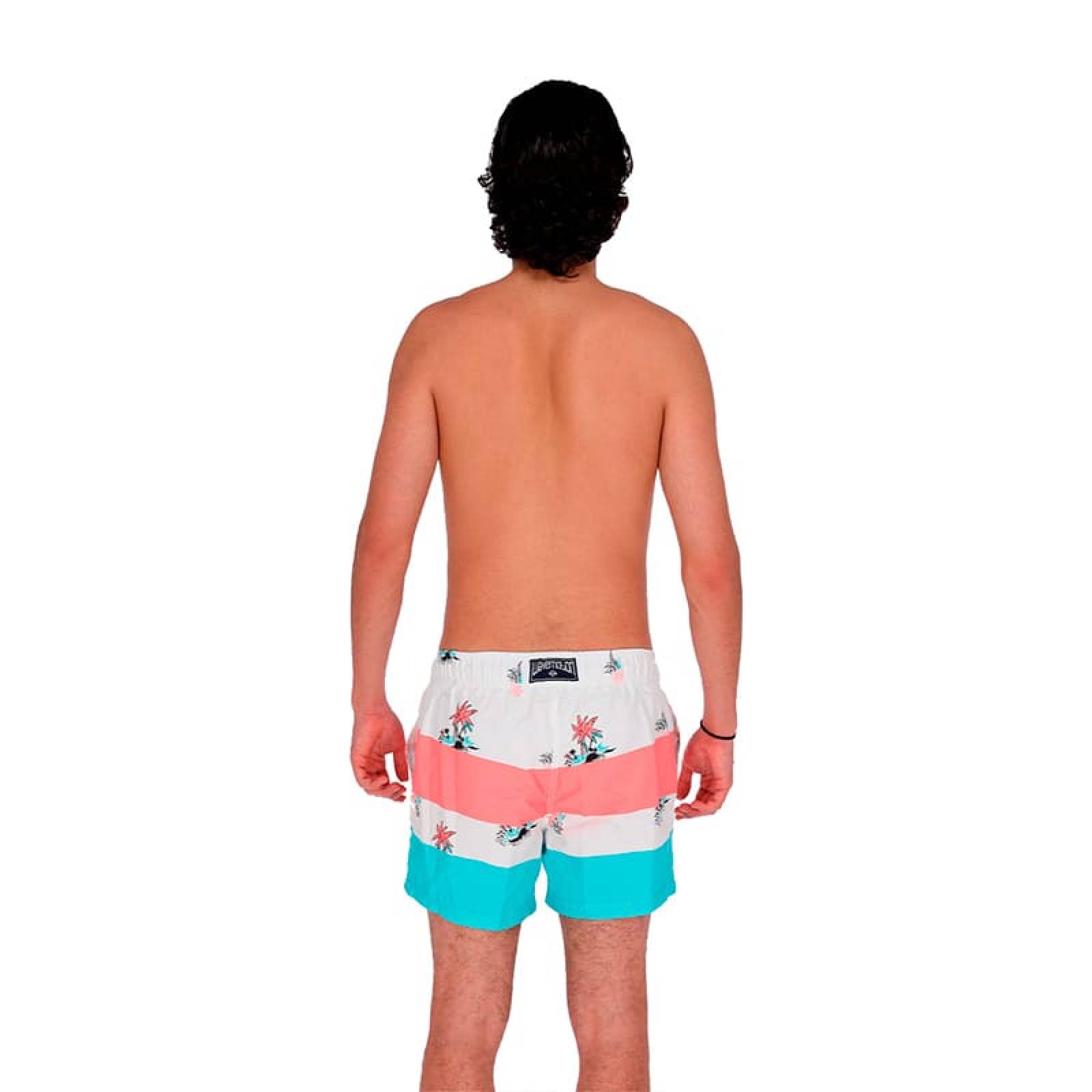 Traje De Baño Wave Motion Tropical Blanco Para Hombre