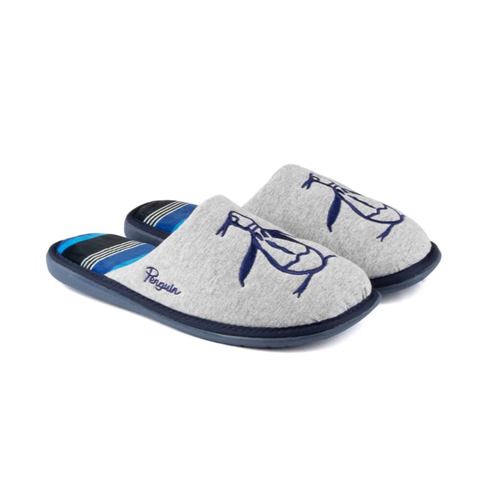 Pantufla Original Penguin Monday Color Gris Para Hombre