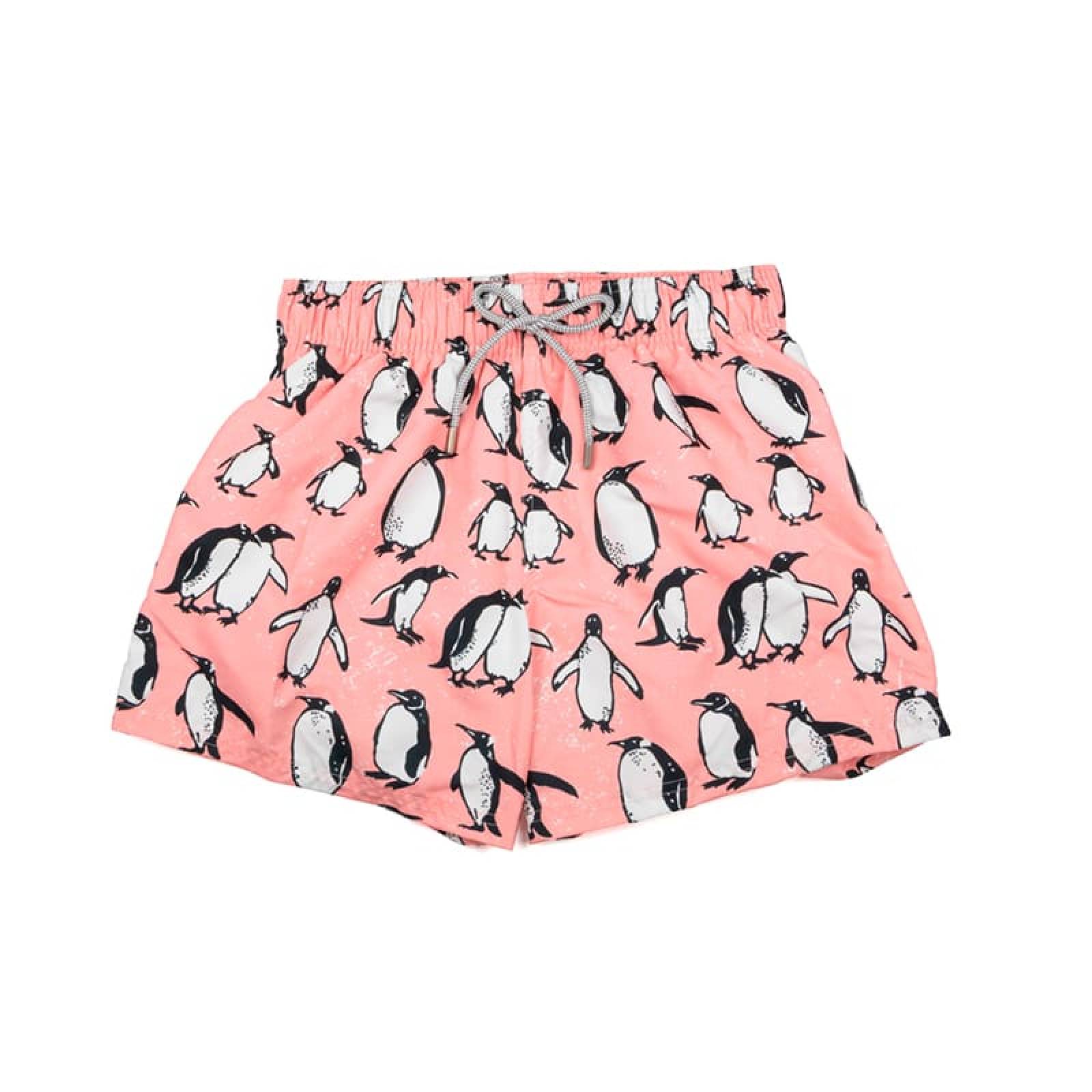 Traje De Baño Wave Motion Pinguinos Peach Para Hombre