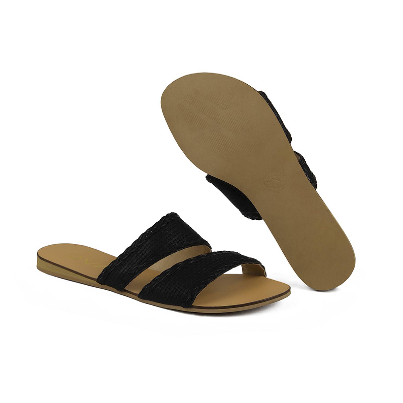 Sandalia Vida Leve Luna Negro Para Mujer