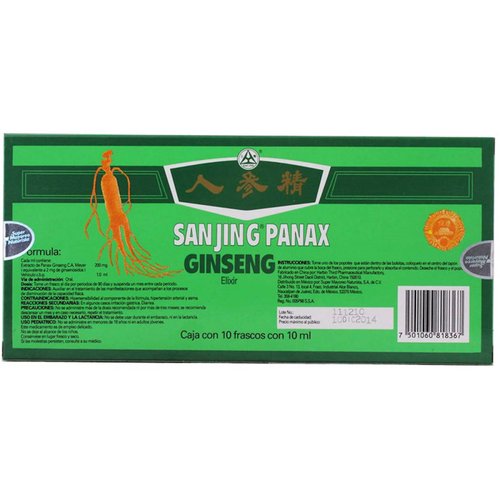 Ginseng Panax 10 Frascos De 10 ML Sanjing. 