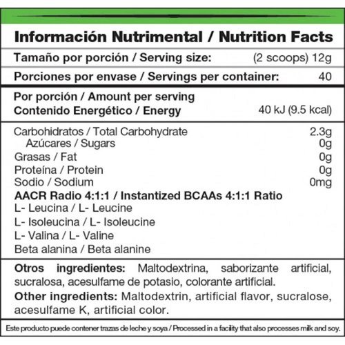 BCAA Instantized 4:1:1 480 g sabor Mango 40 serv. MDN. 