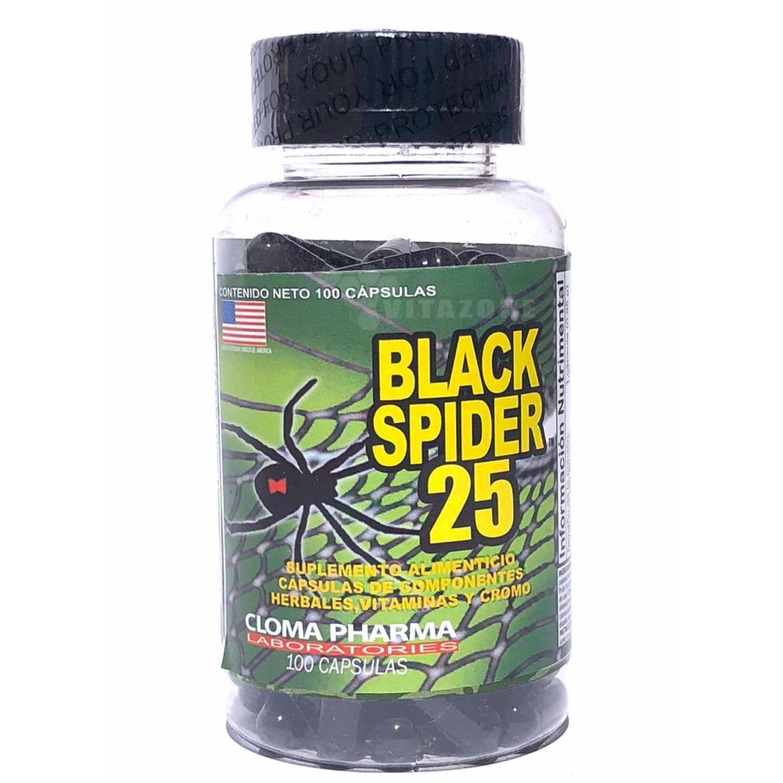 Termogénico Black Spider 25 100 cápsulas. 