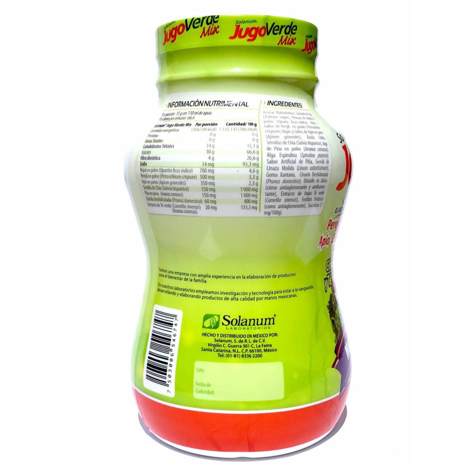 Jugo Verde Mix Fibra para Mezclar en Polvo 1 kg Solanum 