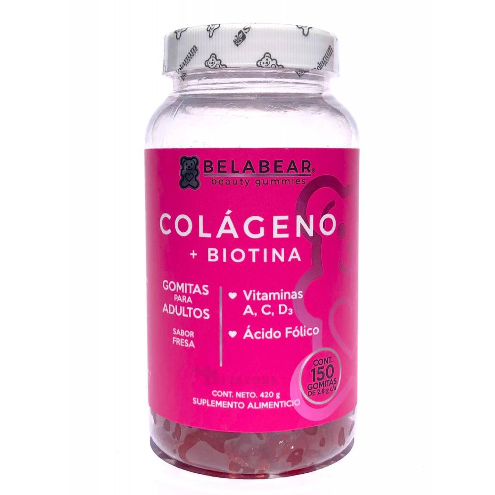 Kit Colágeno + Biotina y Ácido Hialurónico 300 gomitas Belabear. 