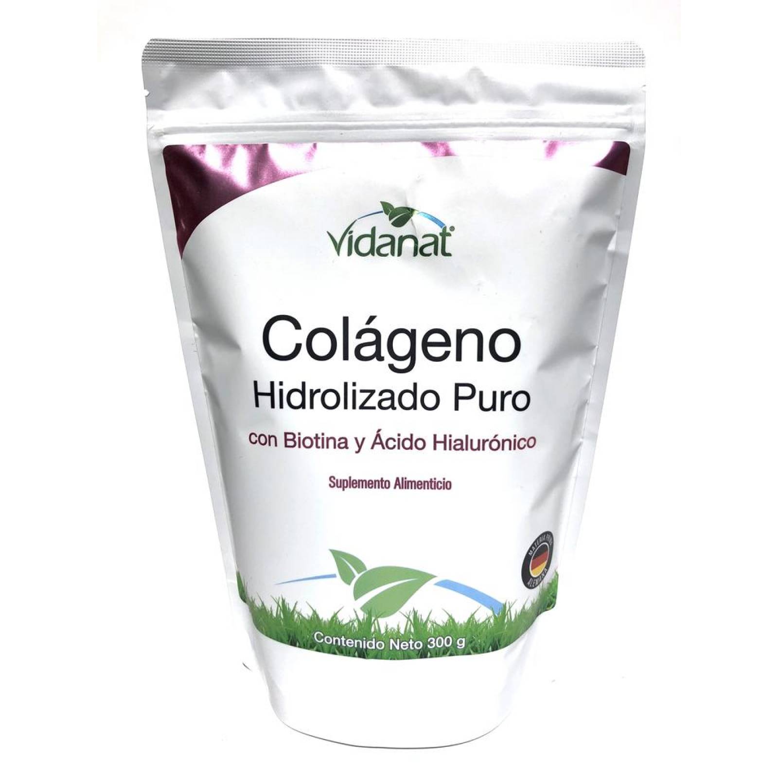 Colágeno Hidrolizado Puro, Biotina, Acido Hialurónico 300 grs 