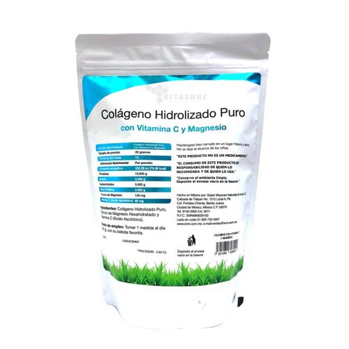 Colágeno Hidrolizado Puro con Vitamina C y Magnesio 300 grs 