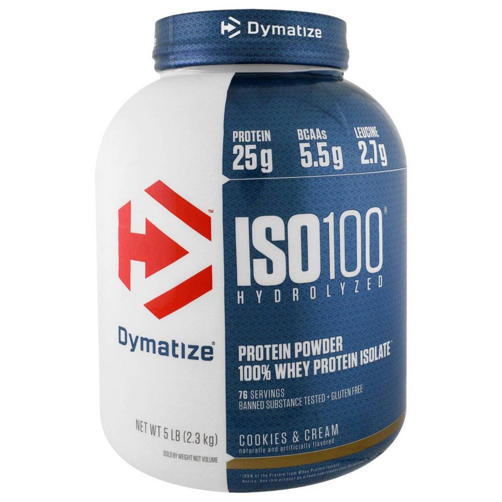 ISO 100 Proteína Hydrolyzed 5 Lbs Cookies And Cream Dymatize. 