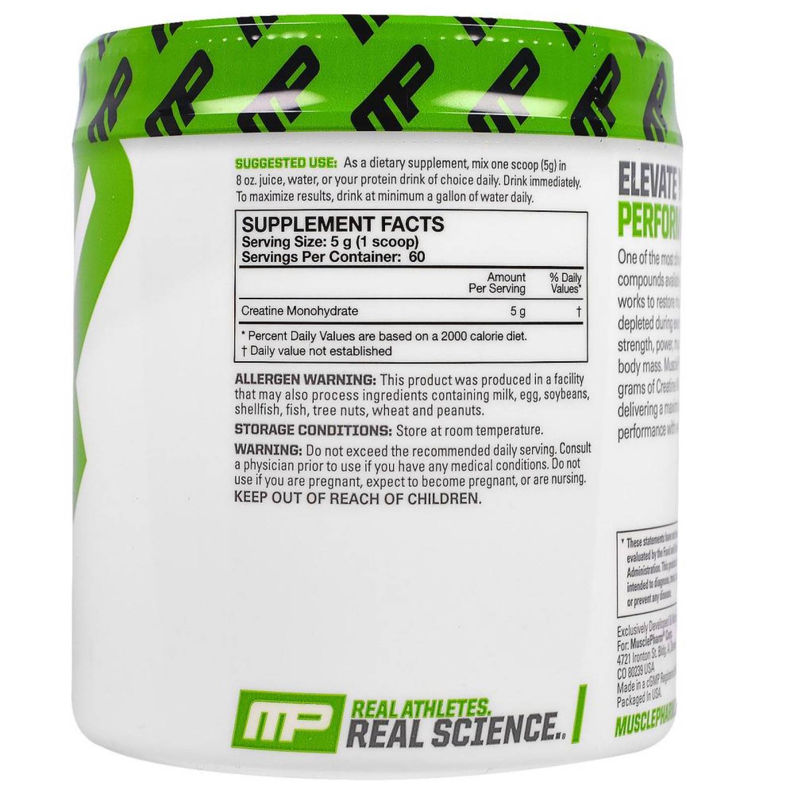 Creatina Musclepharm Sin Sabor 300 Grs. 