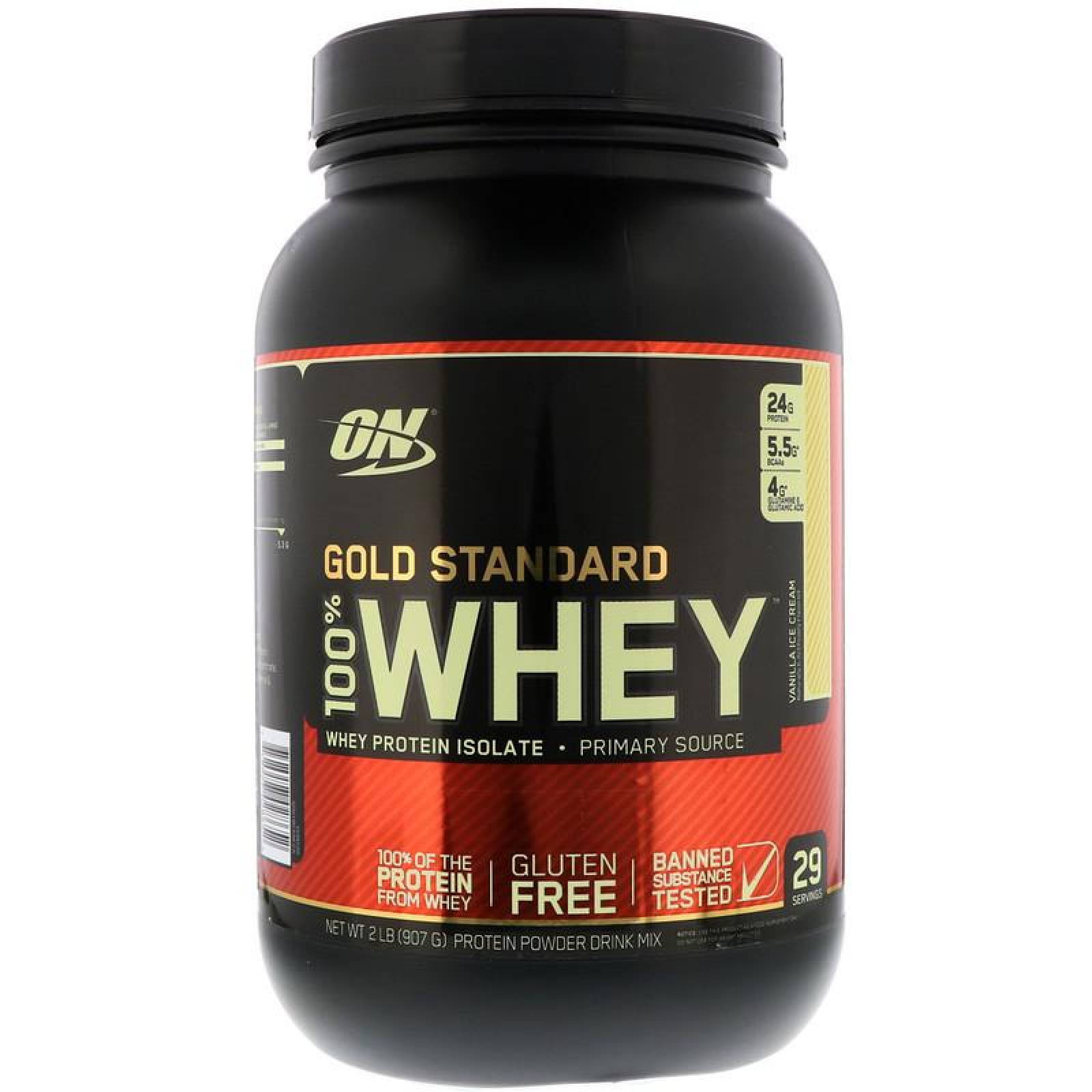 Proteína Gold Standard 100% Whey 2 Lbs Vainilla Optimum Nutrition. 