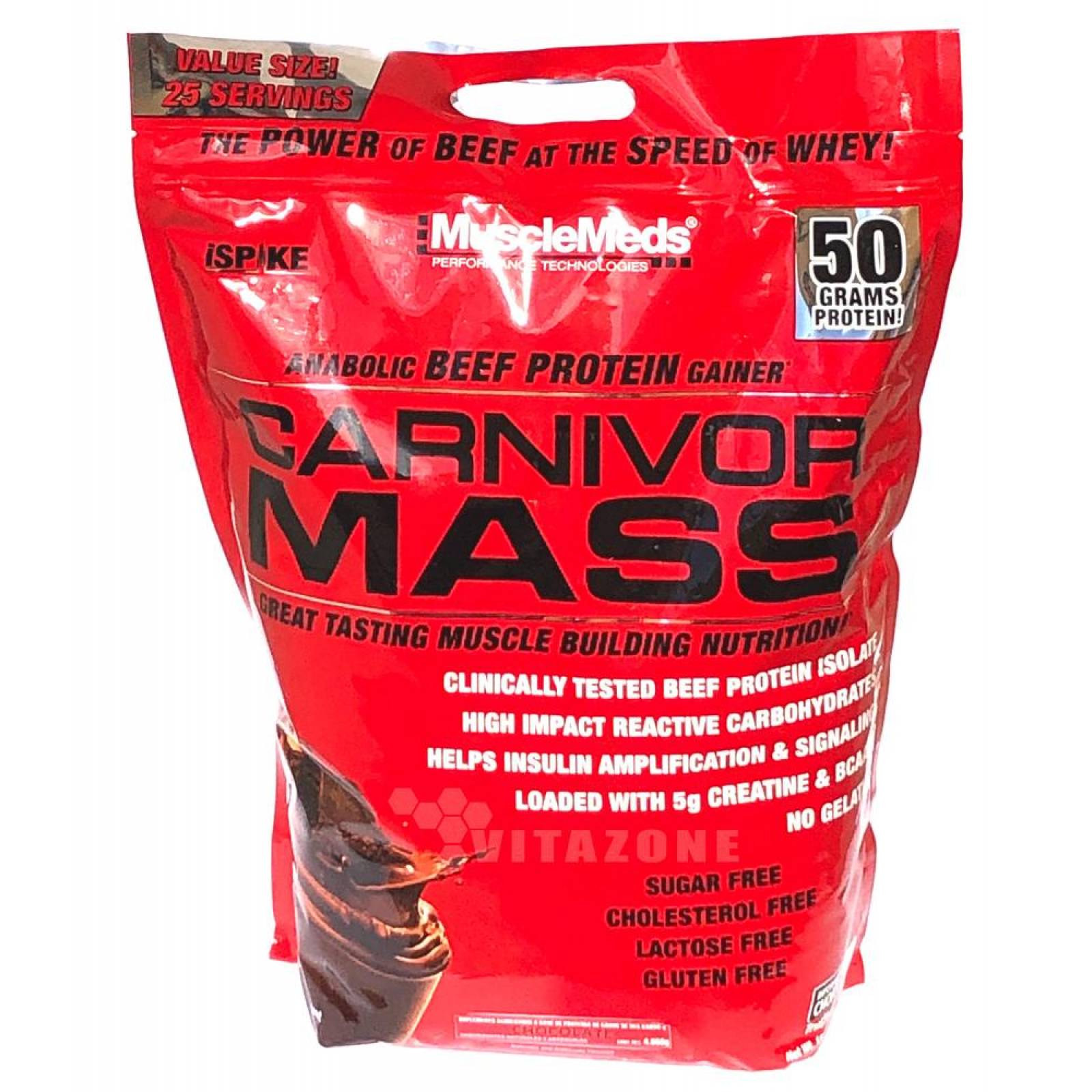 Proteína Carnivor Mass 10 Lbs Sabor Chocolate MuscleMeds. 