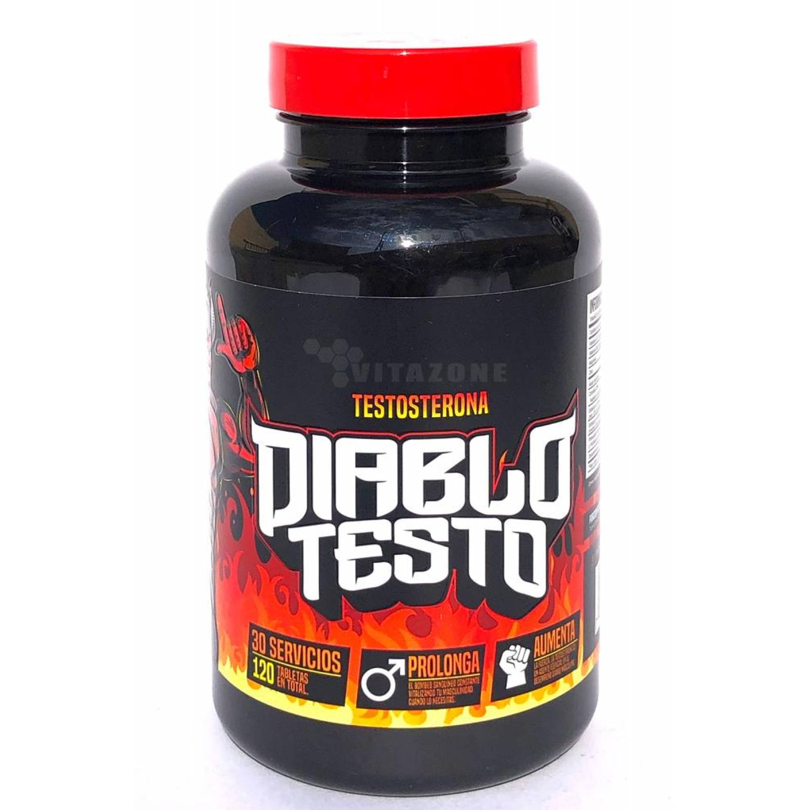 Pre entreno Diablo Testo 120 cápsulas 30 servicios. 