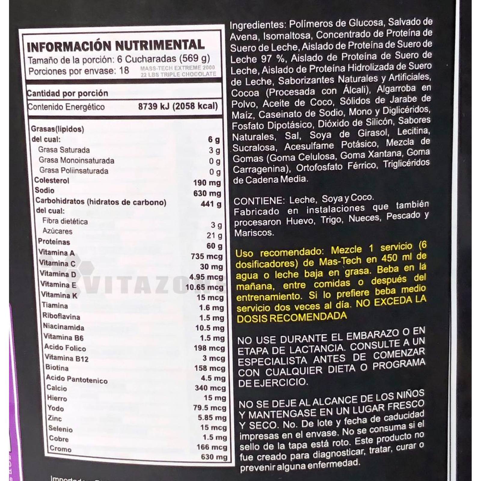 Proteína Mass Tech Extreme 2000 22 Lbs Chocolate Muscletech. 