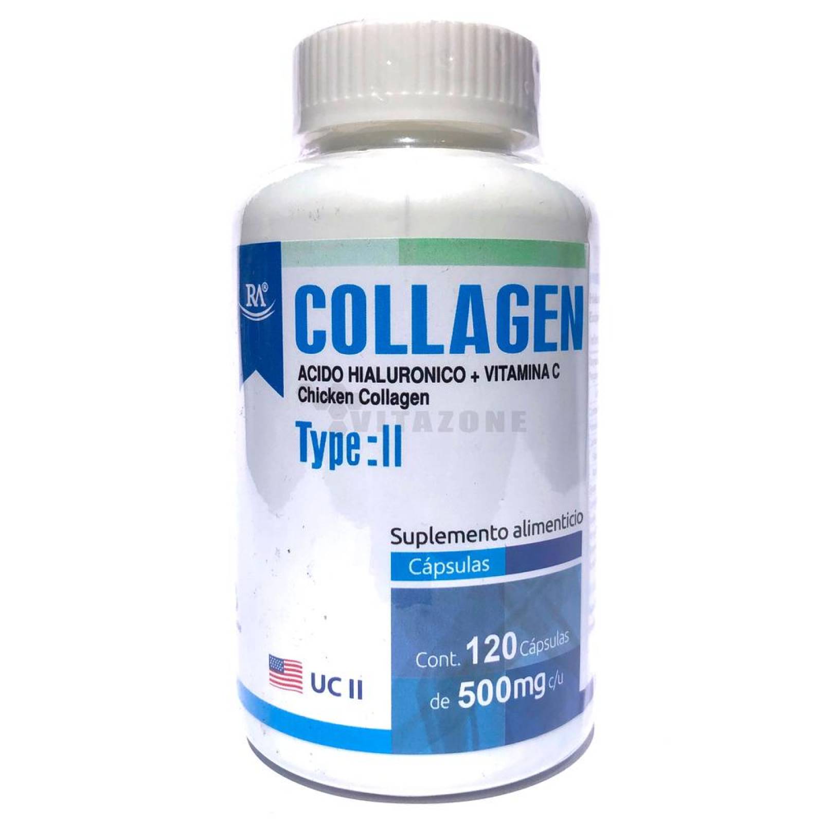 Colágeno Tipo II Con Ácido Hialurónico y Vitamina C120 cáps 