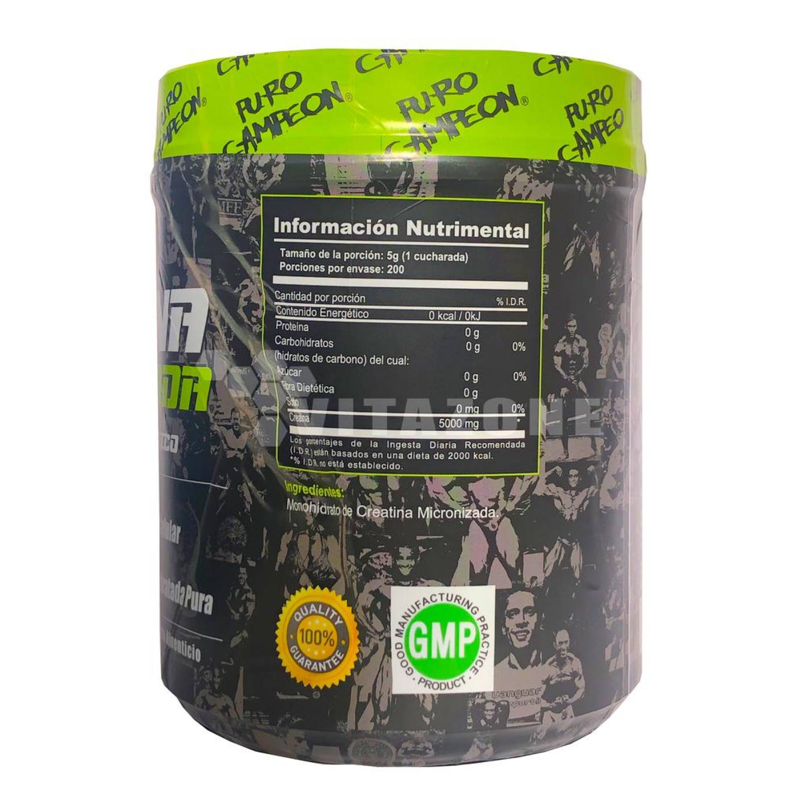 Creatina Micronizada 1 kg sin sabor 200 serv. Puro Campeón 