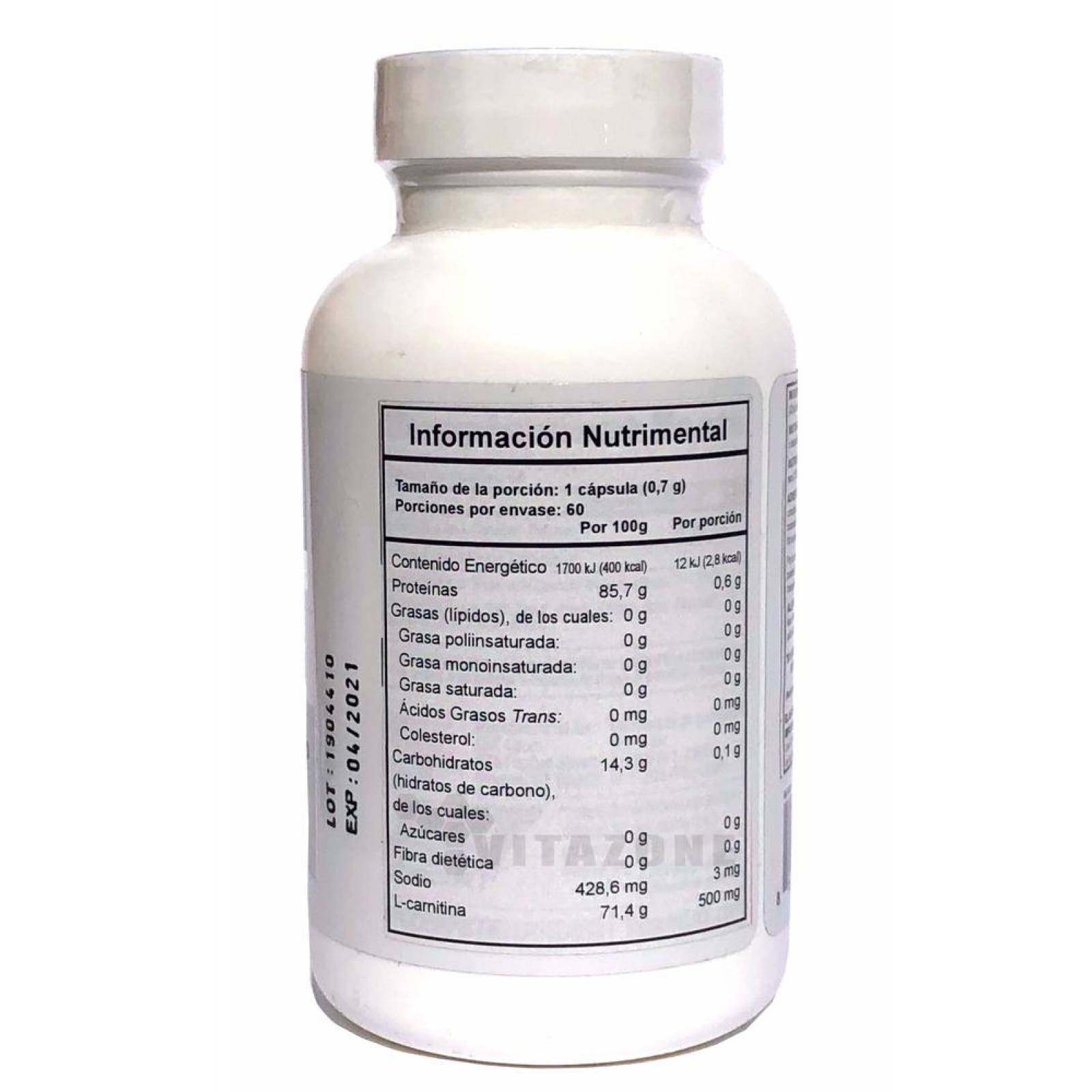 Termogénico Carnitina 60 cápsulas 500 mg GAT 