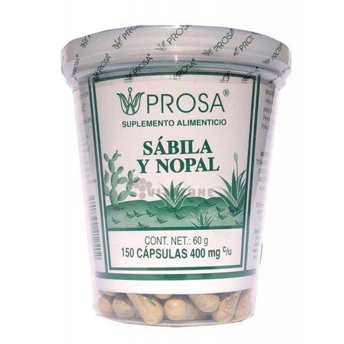 Sábila y Nopal 150 cápsulas 400 mg Prosa 