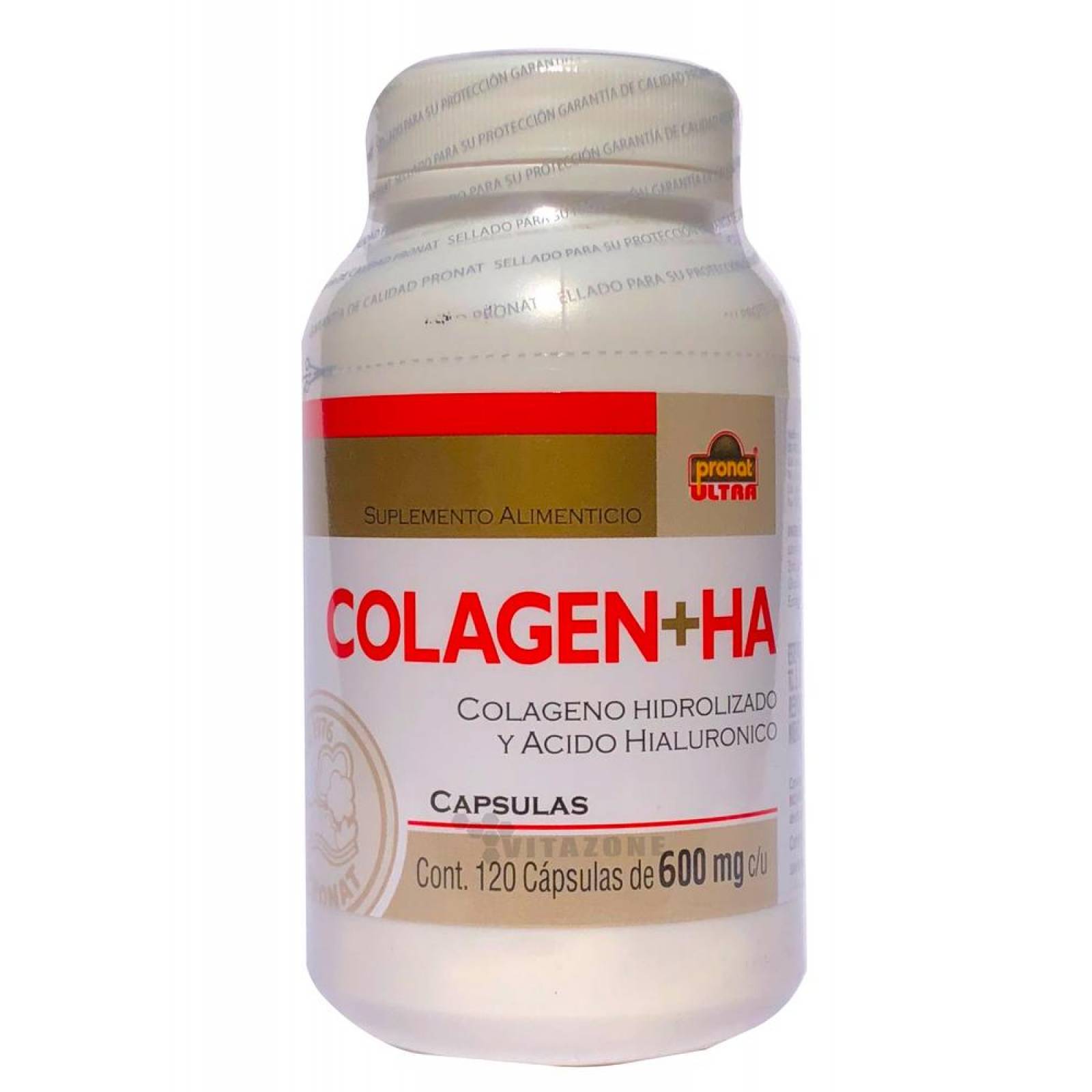 Colágeno hidrolizado + Acido Hialurónico 120 cáps Pronat 