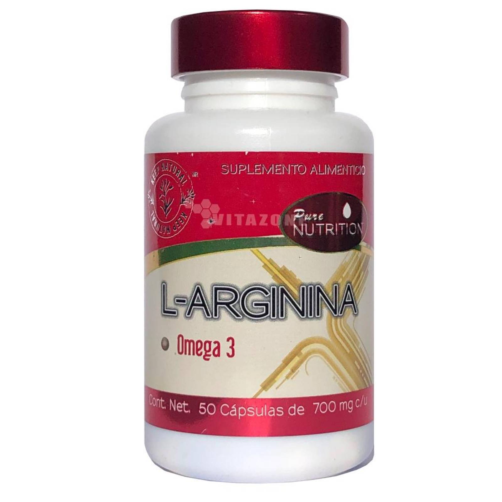 Arginina Con Omega 3 Keep Natural 50 Cáps De 700 Mg. 