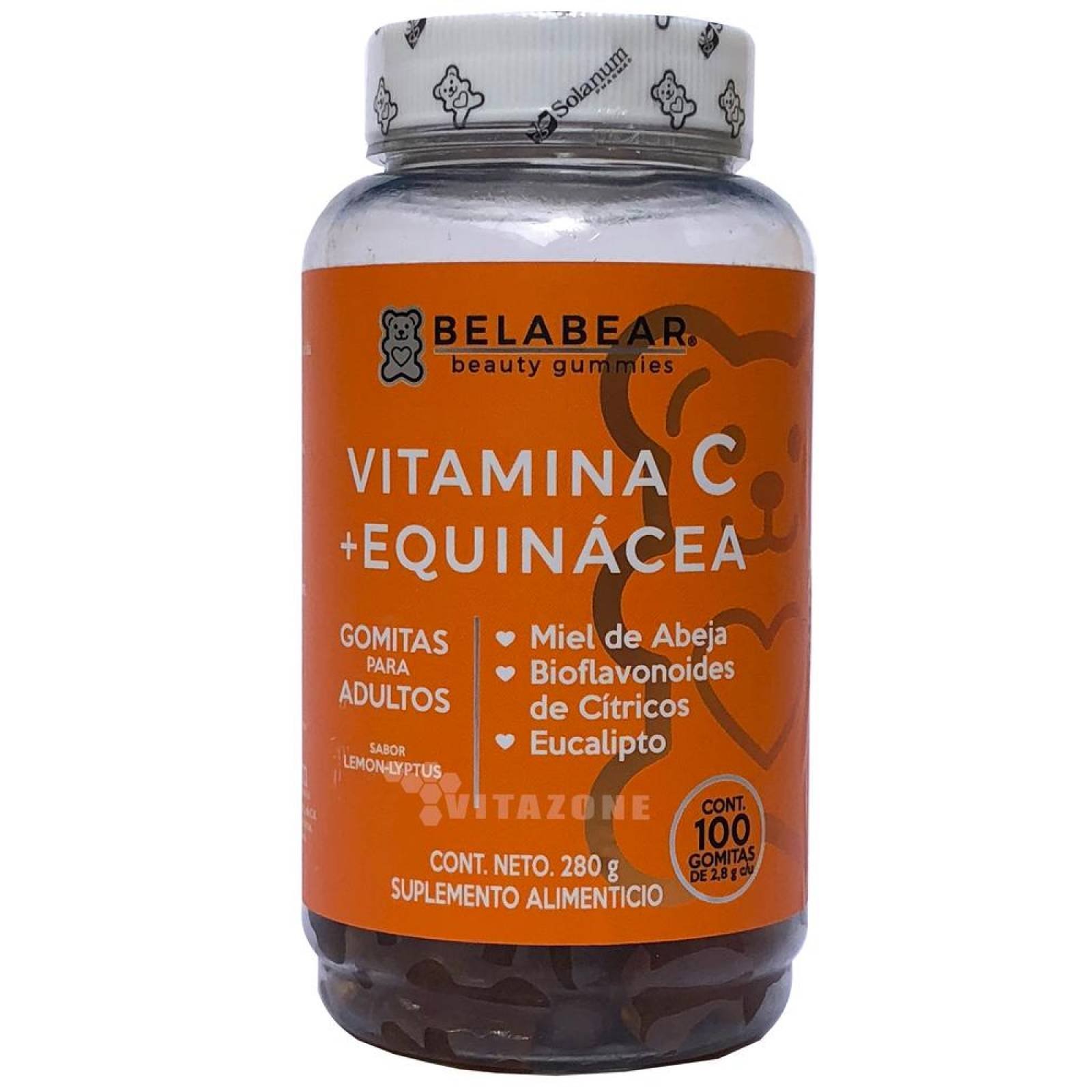 Vitamina C + Equinácea 100 gomitas Belabear Sabor Lemon-lyptus 