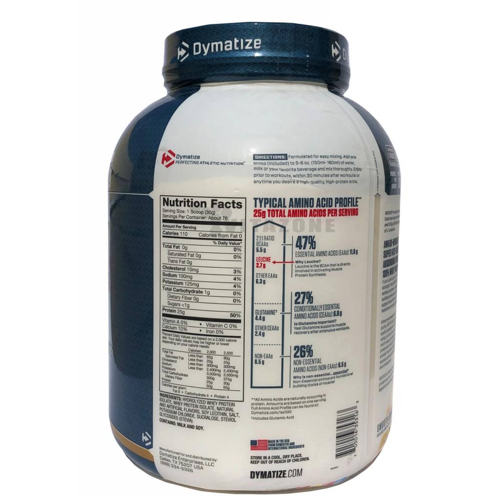 Proteína ISO 100 Hydrolyzed 5 Lbs Banana Dymatize. 