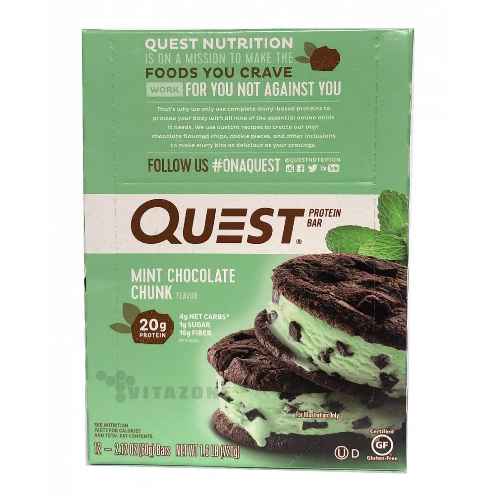 Quest Bar Barra de Proteína Menta Chocolate 12 barras 