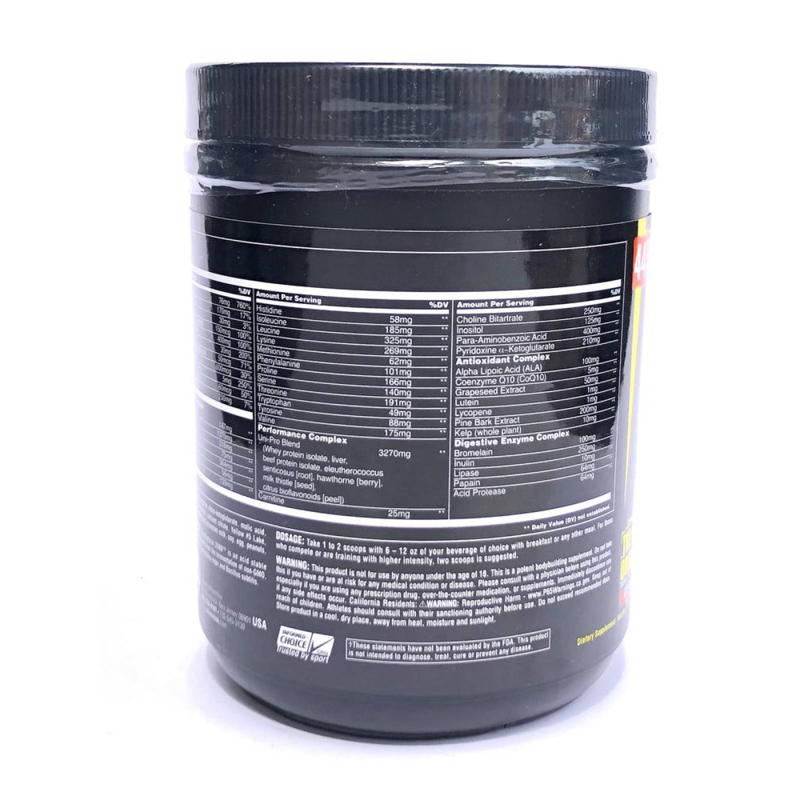 Animal Pak sabor Naranja 342 grs 44 servicios Universal 