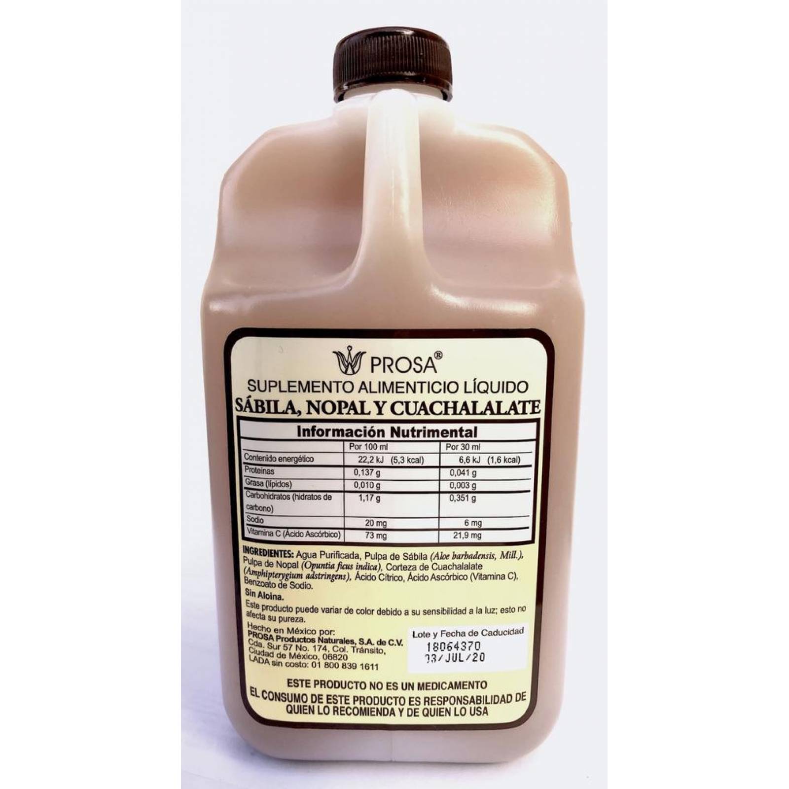 Sábila, Nopal y Cuachalalate 1 Lt Prosa 