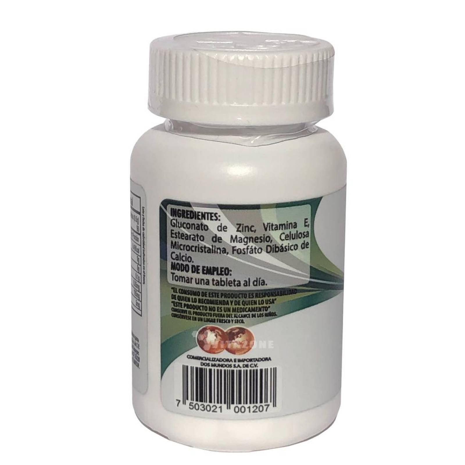 Gluconato de Zinc 90 tabletas 500 mg Dos Mundos 