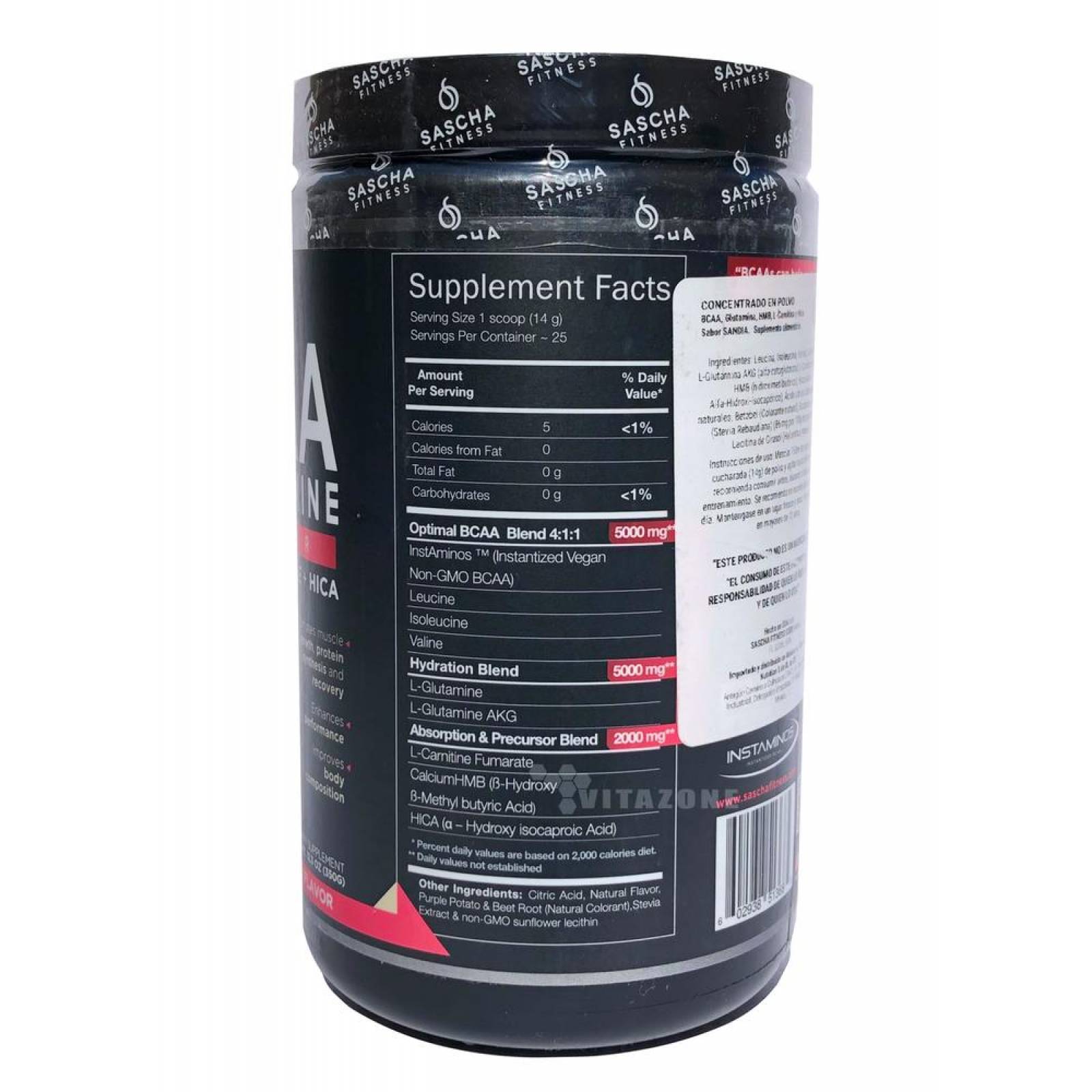 Sascha Fitness BCAA + Glutamina Sandía 25 serv.